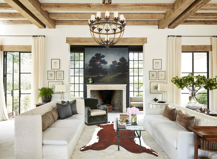 Hereford XX-Large Brazilian Cowhide Rug 7'6"H x 6'10"W #B14198 by Hudson Hides