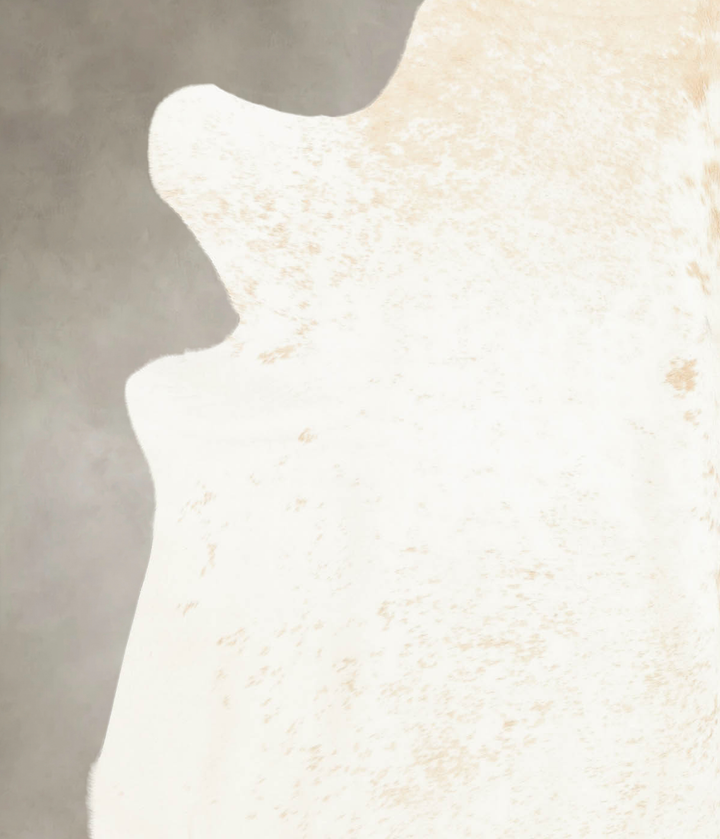 Beige and White X-Large Brazilian Cowhide Rug 6'7"H x 6'2"W #B1434 by Hudson Hides