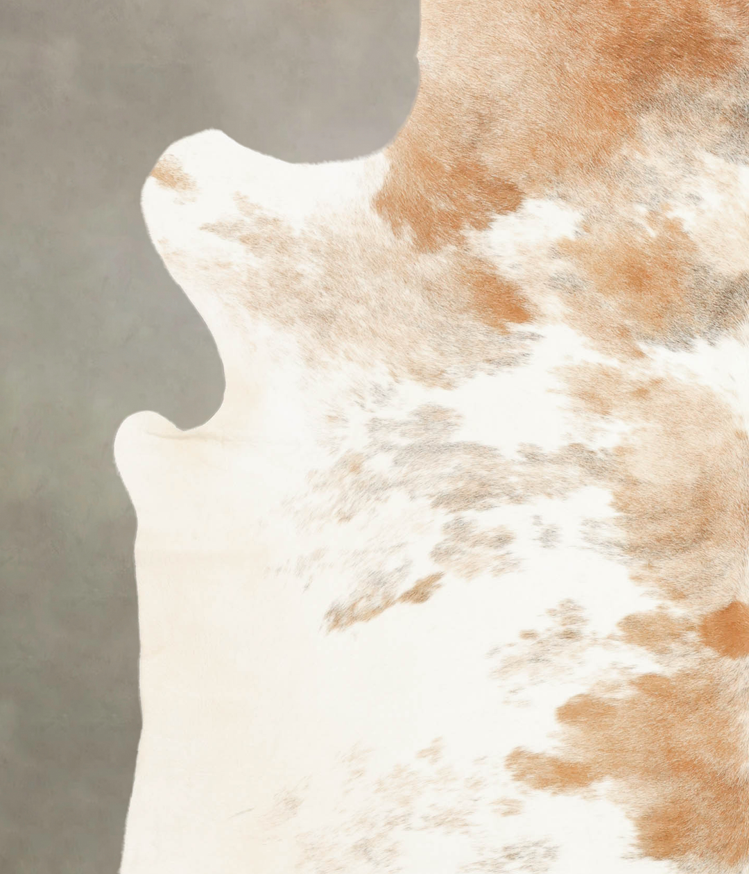 Beige and White XX-Large Brazilian Cowhide Rug 8'0"H x 7'4"W #B1441 by