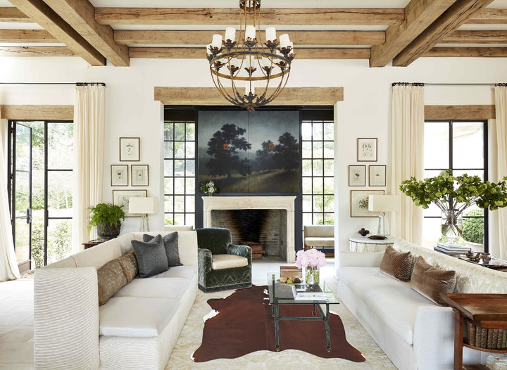 Brown and White Regular Large Brazilian Cowhide Rug 5'10"H x 5'6"W #B14494 by Hudson Hides