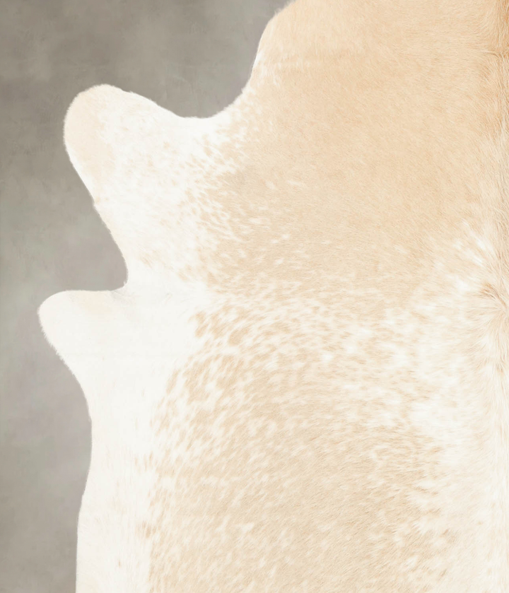 Beige and White XX-Large Brazilian Cowhide Rug 7'7"H x 6'7"W #B1464 by Hudson Hides