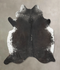 Salt and Pepper Black X-Large Brazilian Cowhide Rug 7'7
