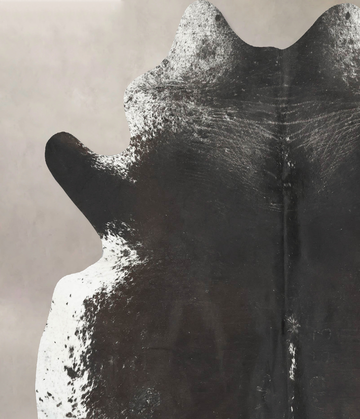 Salt and Pepper Black X-Large Brazilian Cowhide Rug 7'7"H x 6'3"W #B14672 by Hudson Hides