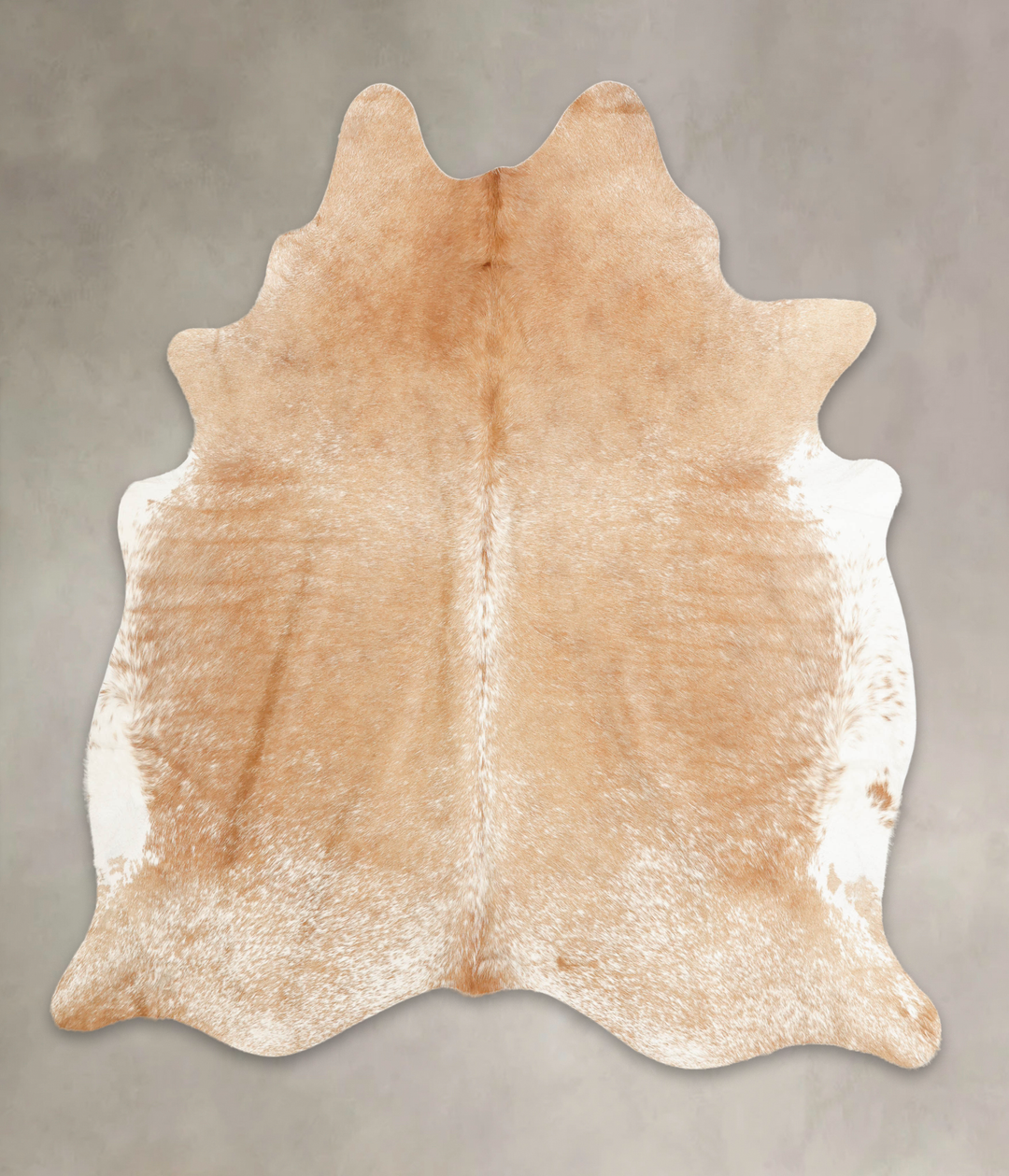 Beige and White XX-Large Brazilian Cowhide Rug 7'7"H x 6'8"W #B1475 by