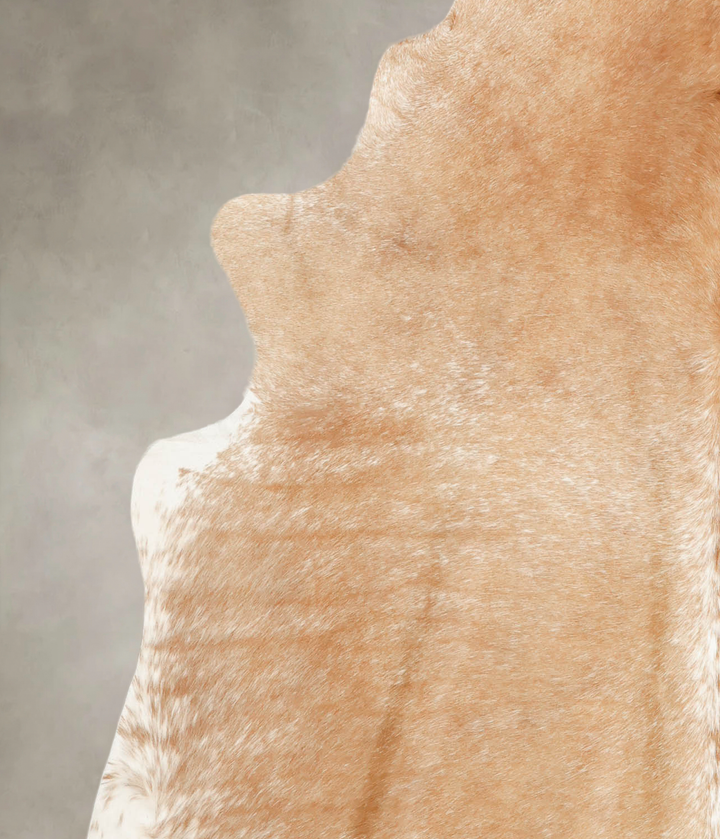 Beige and White XX-Large Brazilian Cowhide Rug 7'7"H x 6'8"W #B1475 by Hudson Hides