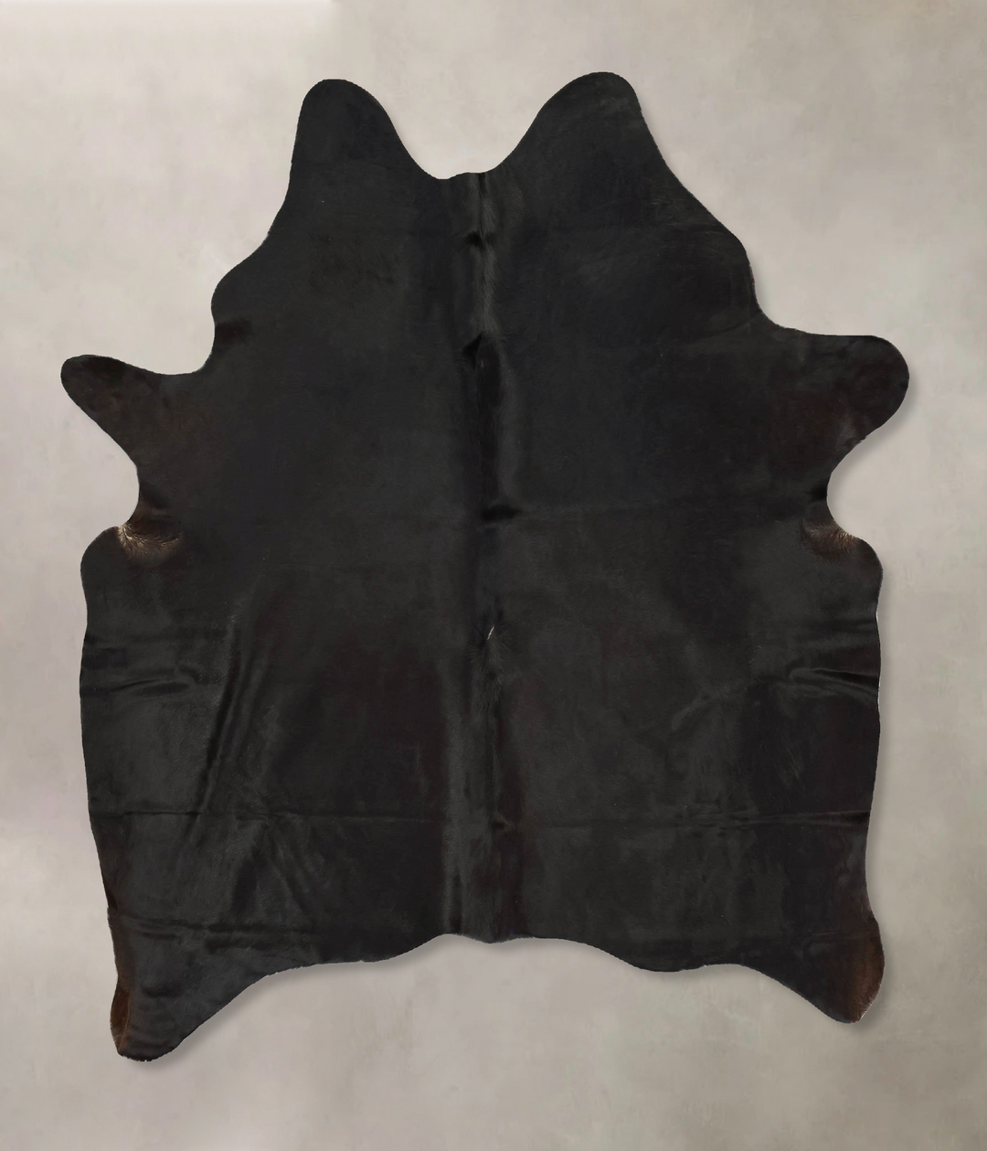 Solid Black Large Brazilian Cowhide Rug 6'5"H x 5'8"W #B14906 by Hudso