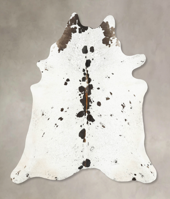 Chocolate and White X-Large Brazilian Cowhide Rug 7'7"H x 6'6"W #B14933 by Hudson Hides
