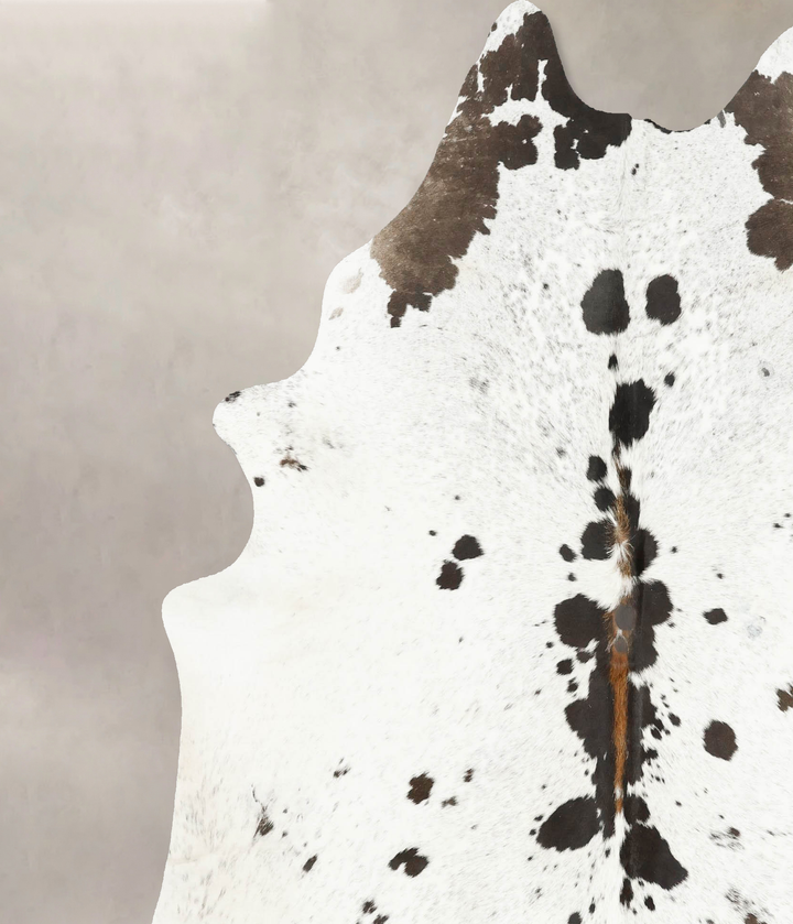 Chocolate and White X-Large Brazilian Cowhide Rug 7'7"H x 6'6"W #B14933 by Hudson Hides
