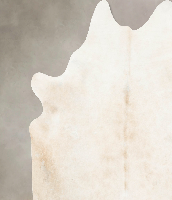 Ivory with Beige XX-Large Brazilian Cowhide Rug 7'9"H x 6'11"W #B14950 by Hudson Hides