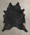 Solid Black XX-Large Brazilian Cowhide Rug 8'8