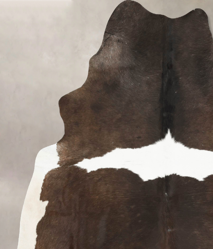 Chocolate and White XX-Large Brazilian Cowhide Rug 8'2"H x 6'4"W #B14972 by Hudson Hides