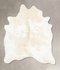 Beige and White Large Brazilian Cowhide Rug 6'2