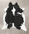 Black and White XX-Large Brazilian Cowhide Rug 7'11