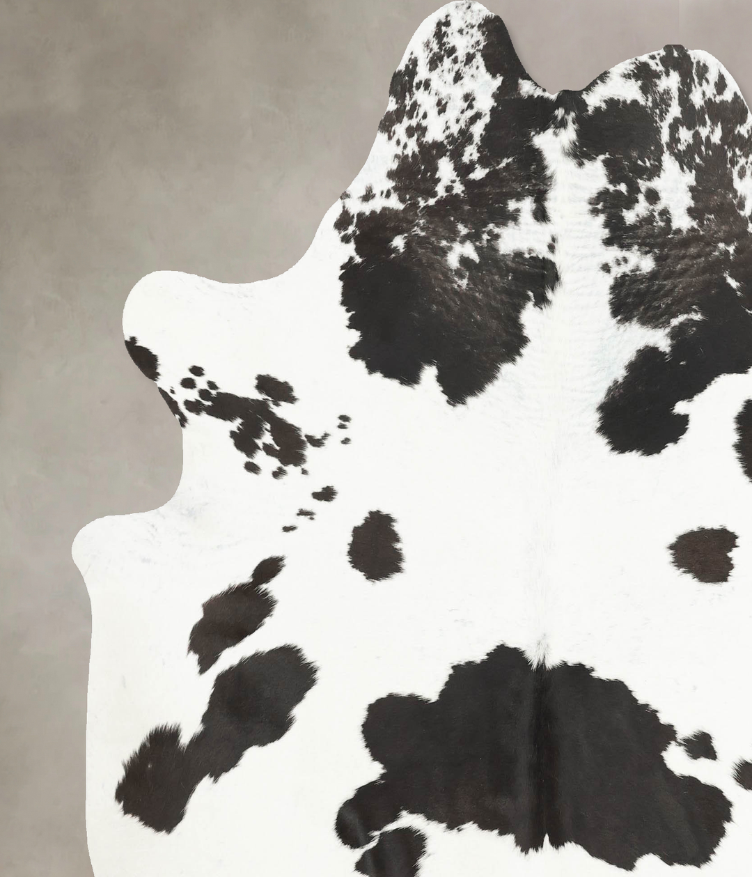 Black and White X-Large Brazilian Cowhide Rug 7'0"H x 6'7"W #B15243 by