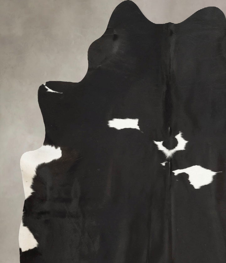 Black and White X-Large Brazilian Cowhide Rug 7'1"H x 6'5"W #B15254 by Hudson Hides