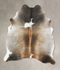 Grey with Beige Large Brazilian Cowhide Rug 7'0