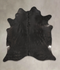 Solid Black XX-Large Brazilian Cowhide Rug 7'4