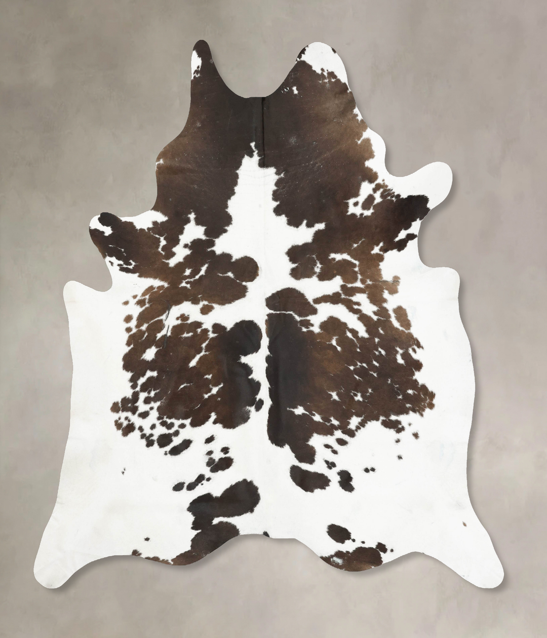 Chocolate and White XX-Large Brazilian Cowhide Rug 8'2"H x 7'4"W #B156