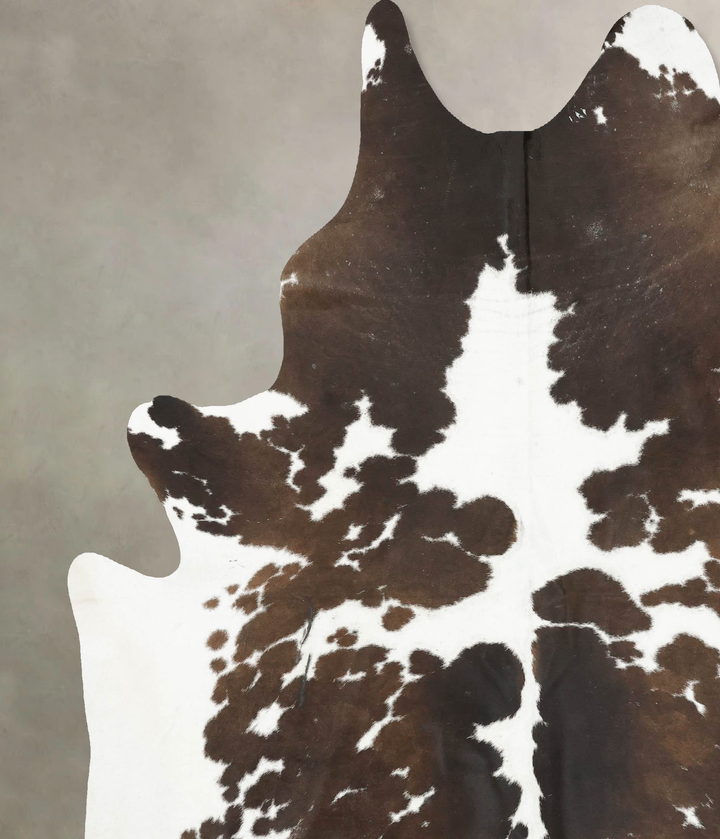 Chocolate and White XX-Large Brazilian Cowhide Rug 8'2"H x 7'4"W #B15615 by Hudson Hides