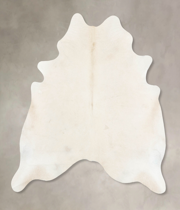 Ivory with Beige X-Large Brazilian Cowhide Rug 7'3"H x 6'5"W #B15689 by Hudson Hides