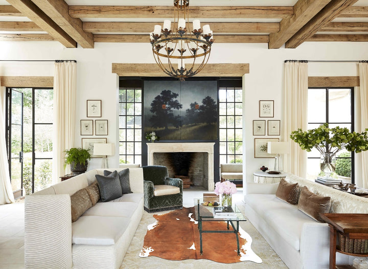 Chocolate and White Large Brazilian Cowhide Rug 5'10"H x 5'5"W #B15717 by Hudson Hides