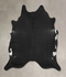 Solid Black XX-Large Brazilian Cowhide Rug 8'0