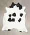 Black and White Large Brazilian Cowhide Rug 6'0
