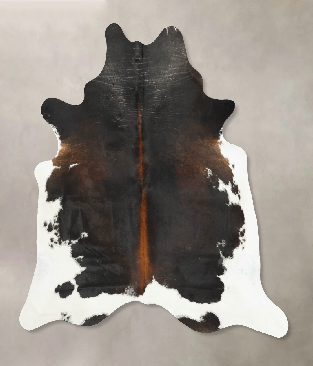 Chocolate and White X-Large Brazilian Cowhide Rug 7'0"H x 6'4"W #B1582