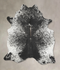 Salt and Pepper Black XX-Large Brazilian Cowhide Rug 7'11