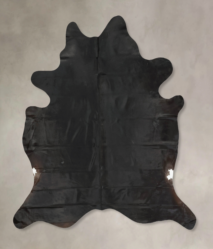 Solid Black XX-Large Brazilian Cowhide Rug 8'0"H x 6'8"W #B16028 by Hudson Hides