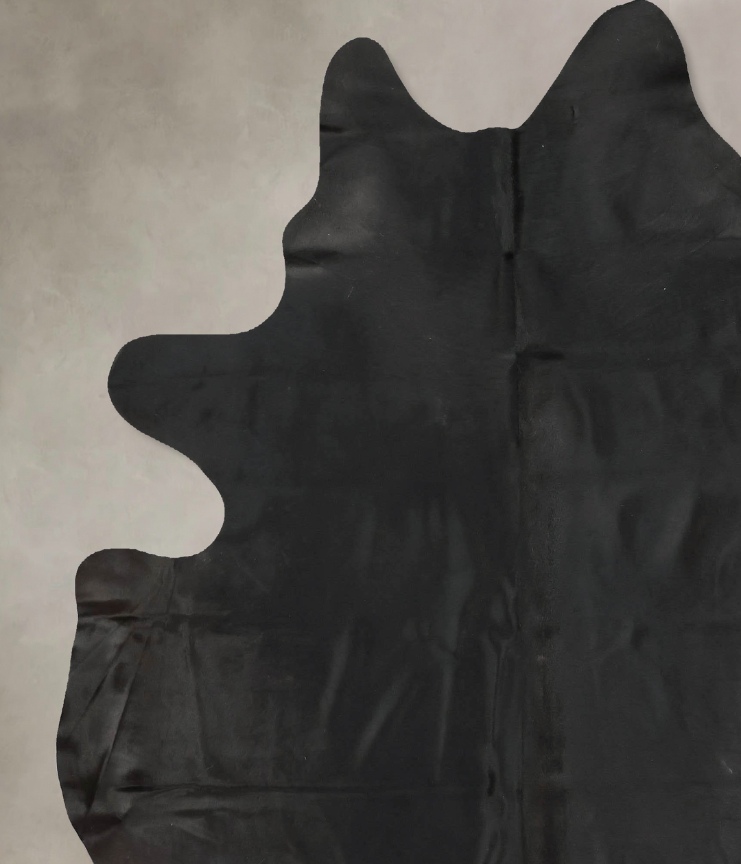 Solid Black XX-Large Brazilian Cowhide Rug 8'0"H x 6'8"W #B16028 by Hu