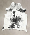 Salt and Pepper Black XX-Large Brazilian Cowhide Rug 7'10