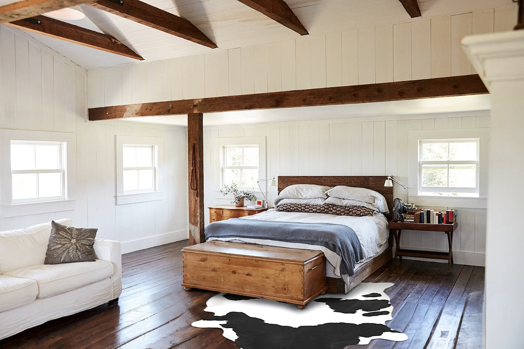 Black and White XX-Large Brazilian Cowhide Rug 8'9"H x 7'1"W #B16190 b