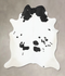 Black and White XX-Large Brazilian Cowhide Rug 8'6