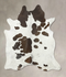 Chocolate and White X-Large Brazilian Cowhide Rug 7'6