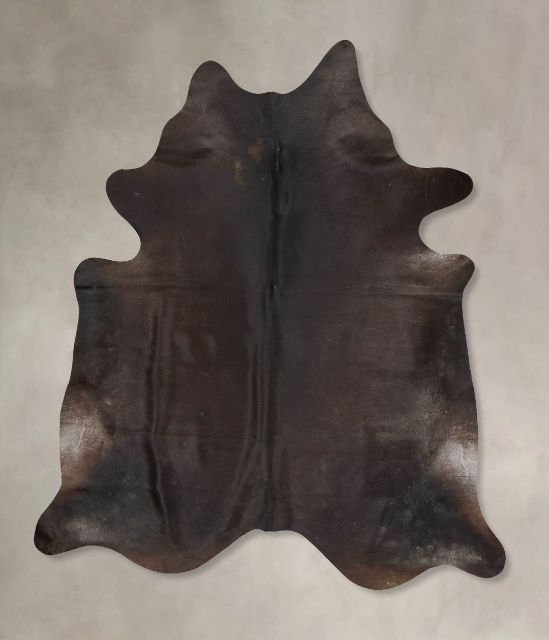 Solid Black X-Large Brazilian Cowhide Rug 7'7"H x 6'3"W #B16408 by Hud