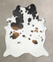 Chocolate and White XX-Large Brazilian Cowhide Rug 8'3