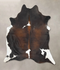 Chocolate and White X-Large Brazilian Cowhide Rug 7'4