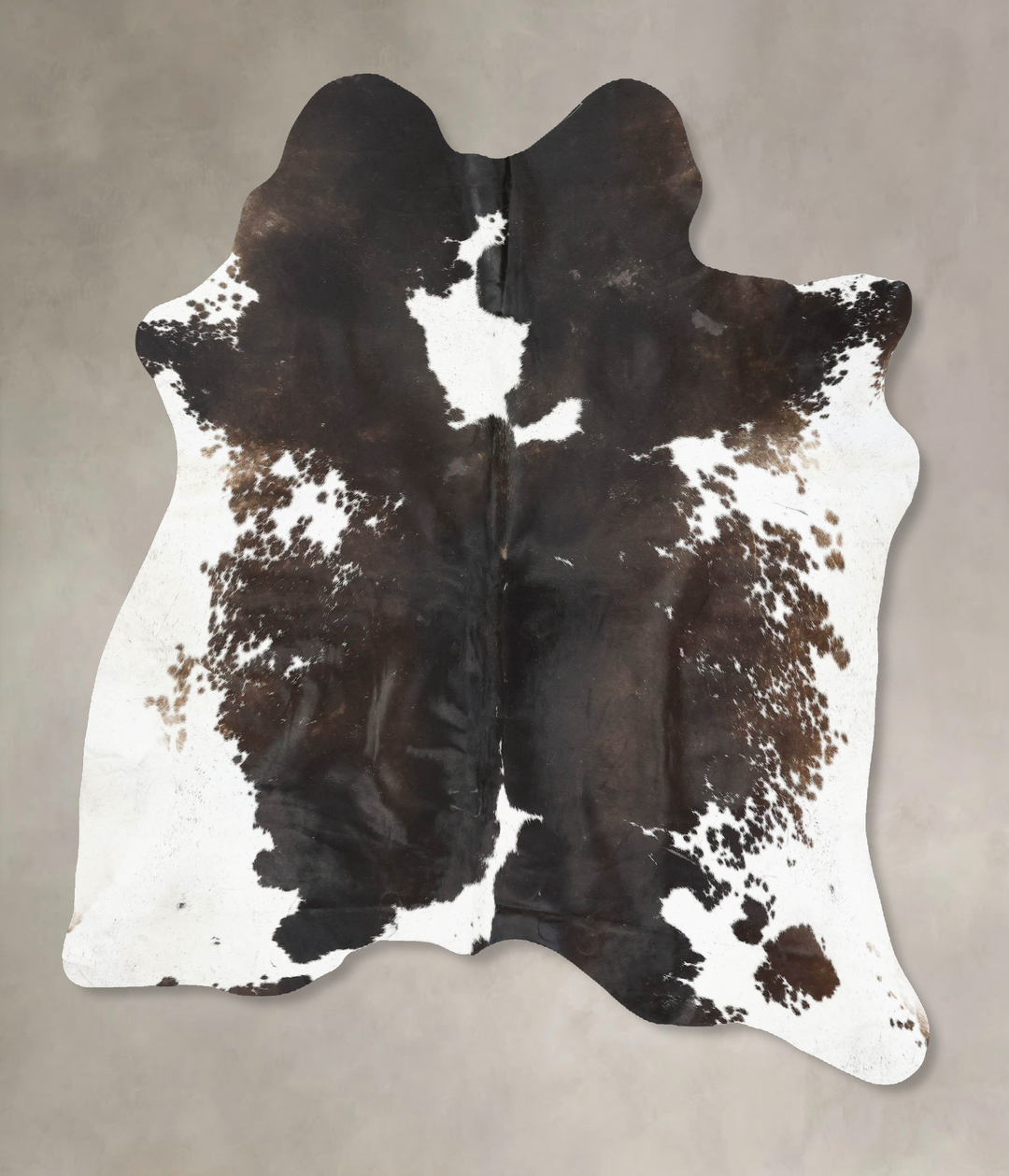 Chocolate and White X-Large Brazilian Cowhide Rug 7'1"H x 6'4"W #B1654