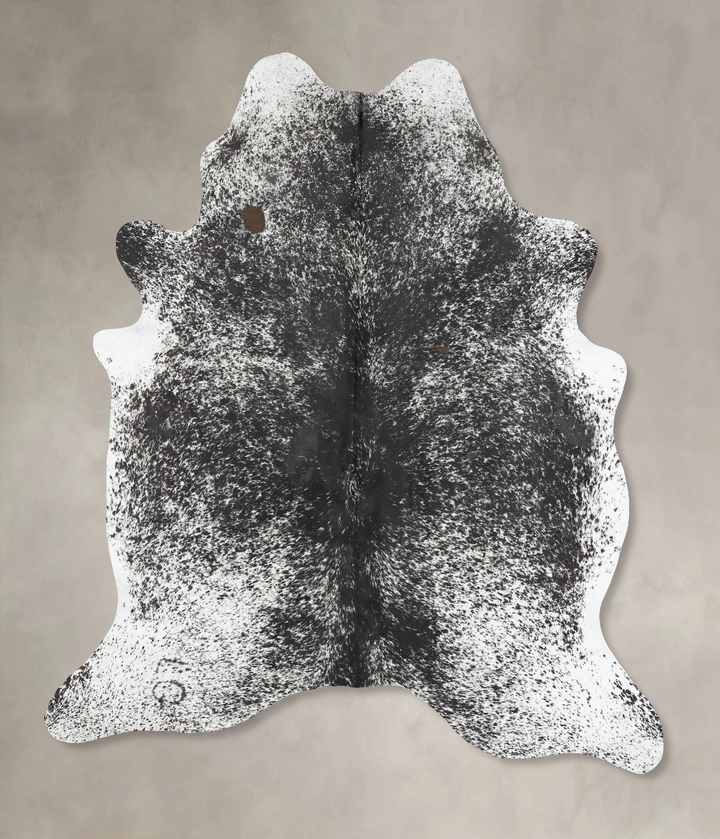Salt and Pepper Black X-Large Brazilian Cowhide Rug 7'6"H x 6'4"W #B16560 by Hudson Hides