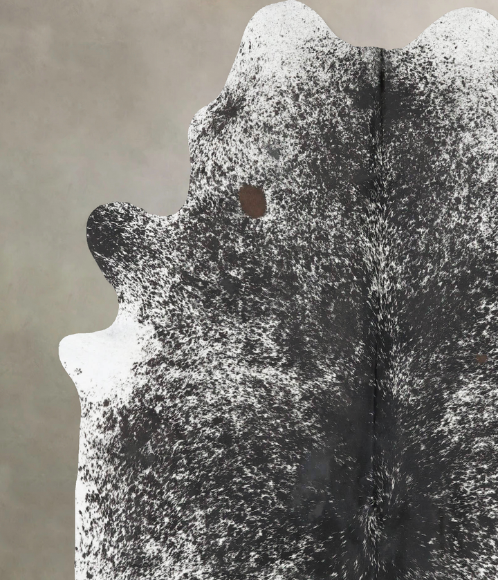 Salt and Pepper Black X-Large Brazilian Cowhide Rug 7'6"H x 6'4"W #B16560 by Hudson Hides