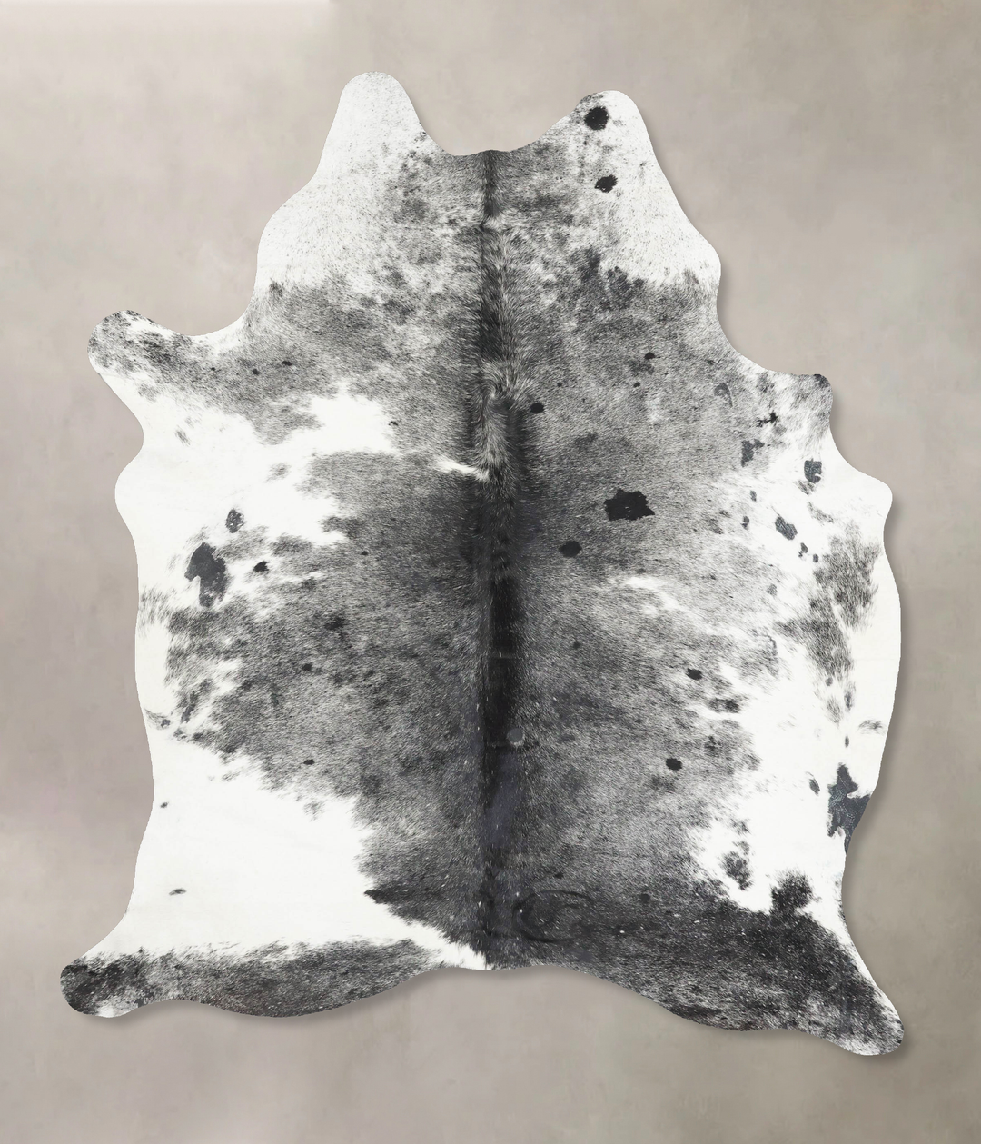 Salt and Pepper Black X-Large Brazilian Cowhide Rug 7'6"H x 5'5"W #B16