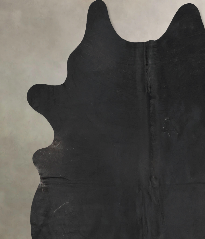 Solid Black XX-Large Brazilian Cowhide Rug 7'11"H x 6'11"W #B16771 by Hudson Hides