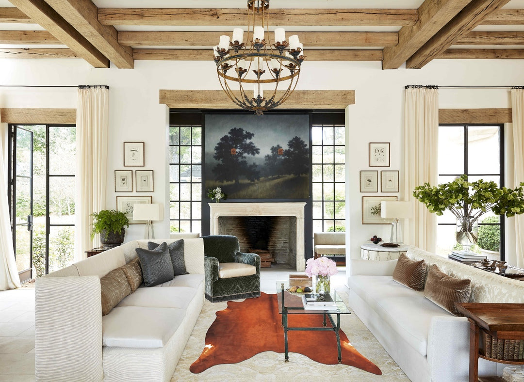 Solid Brown X-Large Brazilian Cowhide Rug 6'5"H x 6'5"W #B16774 by Hud