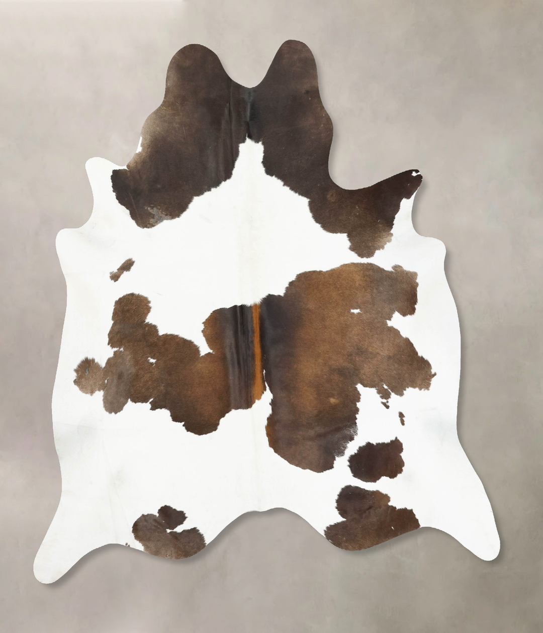 Chocolate and White X-Large Brazilian Cowhide Rug 7'5"H x 6'8"W #B1684