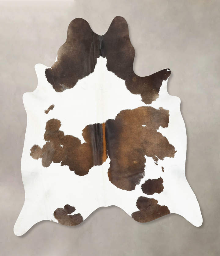 Chocolate and White X-Large Brazilian Cowhide Rug 7'5"H x 6'8"W #B16846 by Hudson Hides