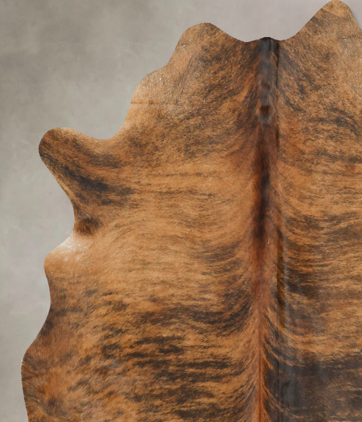 Medium Brindle X-Large Brazilian Cowhide Rug 7'8"H x 6'6"W #B16866 by Hudson Hides