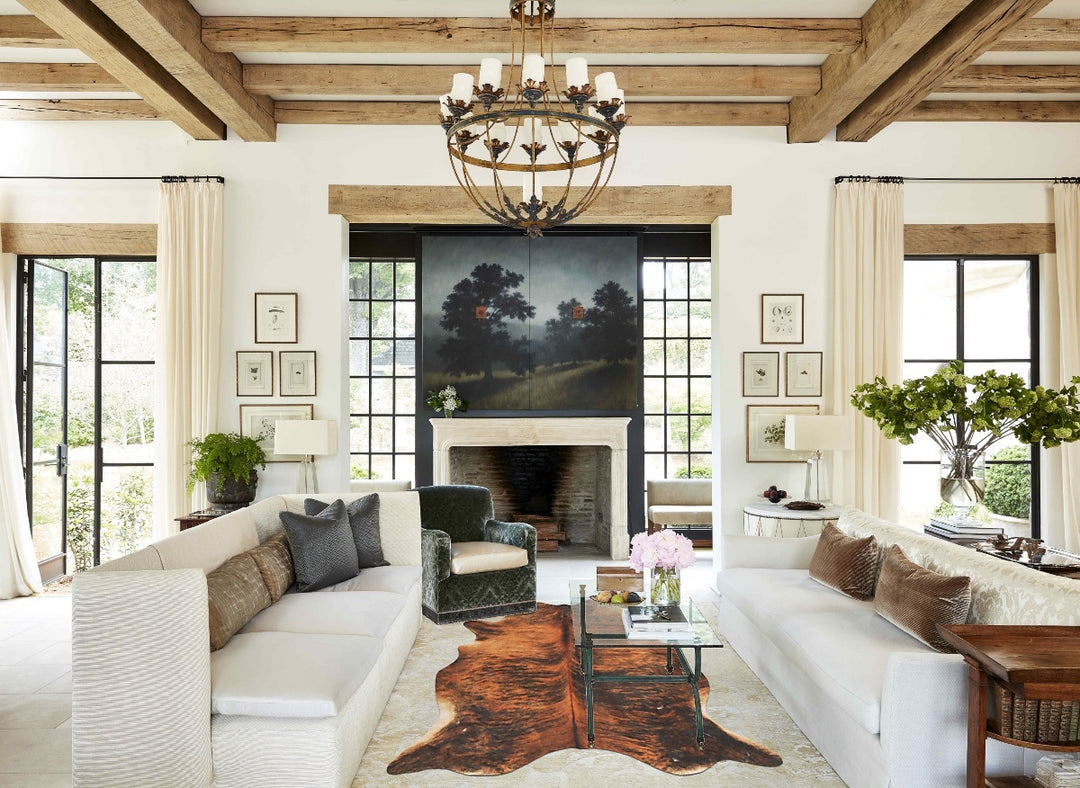 Medium Brindle X-Large Brazilian Cowhide Rug 7'8"H x 6'6"W #B16866 by