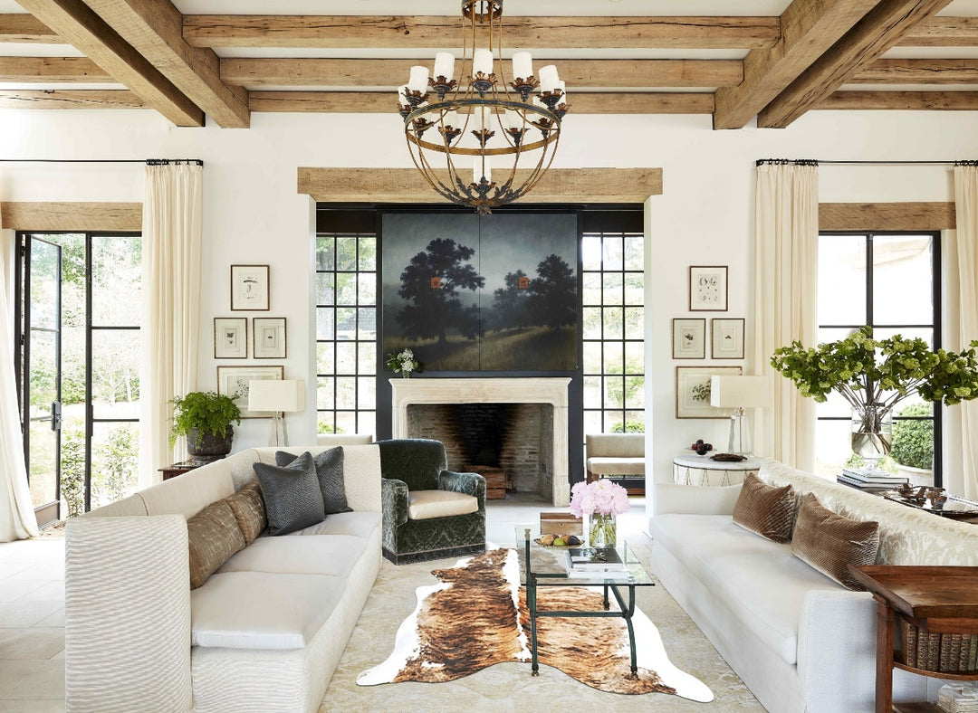 Light Brindle XX-Large Brazilian Cowhide Rug 7'8"H x 6'8"W #B16870 by