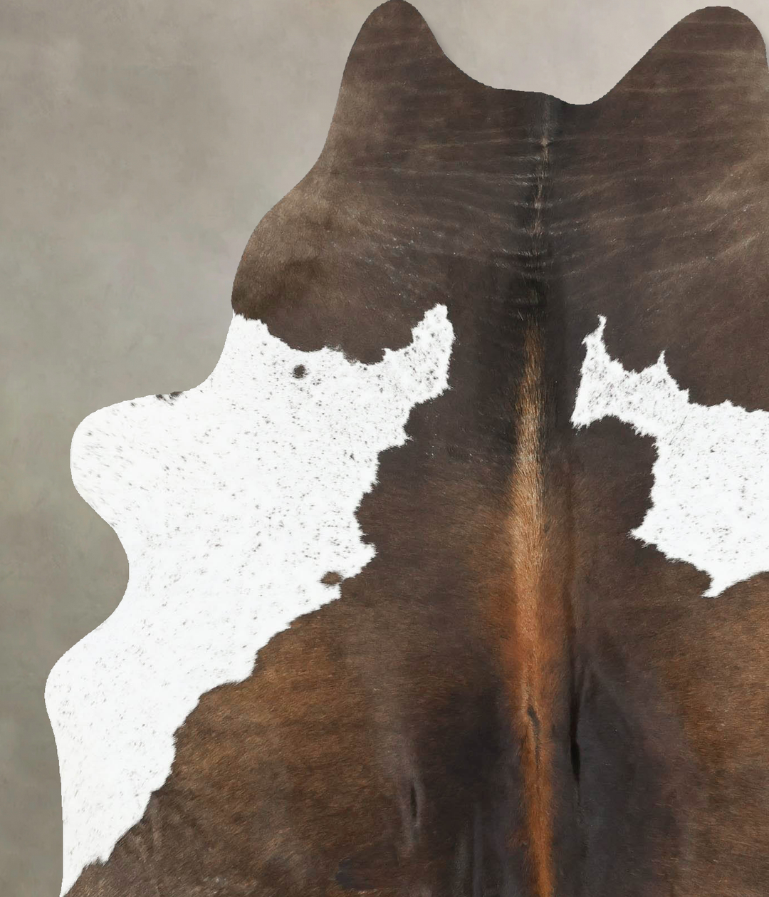 Chocolate and White Large Brazilian Cowhide Rug 6'10"H x 5'5"W #B16928